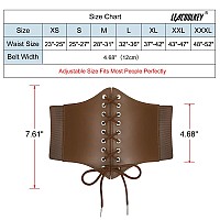 Leacoolkey Laceup Cinch Belt Women Corset Waist Belt Tied Corset Elastic Belt Obi Belt For Women For Dress Halloween Access