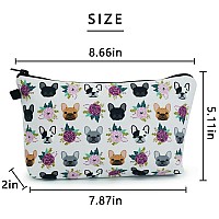 Cosmetic Bags For Women Small French Bulldog Purple Makeup Bag For Purse Travel Toiletry Bag Accessories Organizer Zipper Pouch