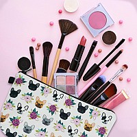 Cosmetic Bags For Women Small French Bulldog Purple Makeup Bag For Purse Travel Toiletry Bag Accessories Organizer Zipper Pouch