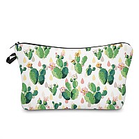 Cosmetic Bags For Women Small Cute Lovely Succulent Cactus Makeup Bag For Purse Travel Toiletry Bag Accessories Organizer Zipper