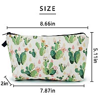 Cosmetic Bags For Women Small Cute Lovely Succulent Cactus Makeup Bag For Purse Travel Toiletry Bag Accessories Organizer Zipper