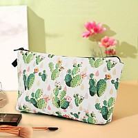 Cosmetic Bags For Women Small Cute Lovely Succulent Cactus Makeup Bag For Purse Travel Toiletry Bag Accessories Organizer Zipper