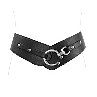 Jasgood Womens Fashion Vintage Wide Elastic Stretch Waist Belt With Interlock Buckle Halloween Belt