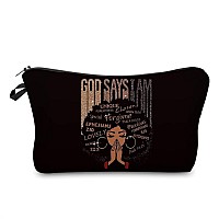 African American Makeup Bag For Purse God Says You Are Unique Special Lovely Chosen Forgiven Afro Black Cosmetic Bags Inspiratio