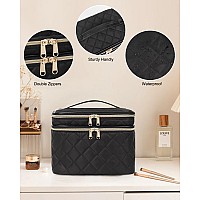 Travel Makeup Bag Organizer Large Make Up Bag For Women Double Layer Cosmetic Bag With Removable Dividers Portable Makeup Cas