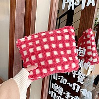 Plush Cosmetic Bags For Women Makeup Bag Large Capacity Purse Travel Toiletry Zipper Storage Pouch Make Up Brushes Organizer For