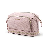 Bagsmart Travel Makeup Bag Cosmetic Bag Make Up Organizer Case Dorm Room Essentials Large Wideopen Pouch Women Travel Essenti