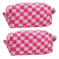 Sxosyo 2 Pcs Cosmetic Bags For Women Makeup Bag Purse Travel Toiletry Zipper Storage Pouch Make Up Brushes Organizer For Gifts