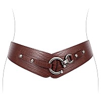 Jasgood Womens Fashion Vintage Wide Elastic Stretch Waist Belt With Interlock Buckle Halloween Belt