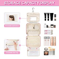 Estour Travel Toiletry Bag For Women Makeup Bag Organizer With Detachable Mirror And Transparent Cosmetic Bag Suitable For Tra