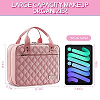 Estour Travel Toiletry Bag For Women Makeup Bag Organizer With Detachable Mirror And Transparent Cosmetic Bag Suitable For Tra