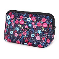 Ajltpa Cosmetic Bag Waterproof Neoprene Zipper Pouch Travel Portable Toiletry Makeup Bags Organizer Case For Women And Girls Fl