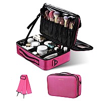 Byootique Travel Makeup Bag Makeup Train Cases 13 Professional Lipstick Cosmetic Organizer Bag Storage Backpack With Shoulder