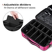 Byootique Travel Makeup Bag Makeup Train Cases 13 Professional Lipstick Cosmetic Organizer Bag Storage Backpack With Shoulder