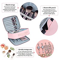 Dimj Makeup Bags For Women Makeup Organizer Travel Cosmetic Travel And Jewelry Bag Pouch For Makeup Brushes Toiletry Jewelry M