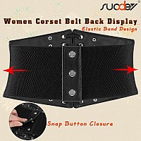 Suosdey Corset Belt For Women Vintage Laceup Elastic Waist Belt Tied Waspie Wide Belt For Halloween Costume