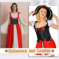 Suosdey Corset Belt For Women Vintage Laceup Elastic Waist Belt Tied Waspie Wide Belt For Halloween Costume