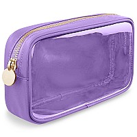 Small Clear Travel Makeup Organizer Bag For Purse Cute Makeup Bag Preppy Cosmetic Zipper Pouch Purse Transparent Pvc Nylon W