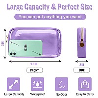 Small Clear Travel Makeup Organizer Bag For Purse Cute Makeup Bag Preppy Cosmetic Zipper Pouch Purse Transparent Pvc Nylon W