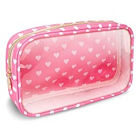 Small Clear Travel Makeup Organizer Bag For Purse Preppy Makeup Bag Cute Cosmetic Zipper Pouch Purse Transparent Pvc Nylon W