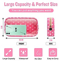 Small Clear Travel Makeup Organizer Bag For Purse Preppy Makeup Bag Cute Cosmetic Zipper Pouch Purse Transparent Pvc Nylon W