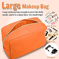 Nylon Large Makeup Bag Travel Cosmetic Bag Pouch Preppy Big Makeup Bag Cute Cosmetic Zipper Pouch Purse Waterproof Toiletry Ba