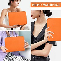 Nylon Large Makeup Bag Travel Cosmetic Bag Pouch Preppy Big Makeup Bag Cute Cosmetic Zipper Pouch Purse Waterproof Toiletry Ba