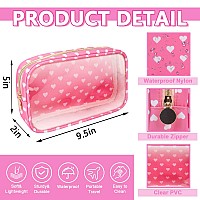 Clear Small Makeup Bag With Zipper Nylonpvc Cosmetic Travel Bag Preppy Tsa Approved Toiletry Bag For Women Girls Transparent