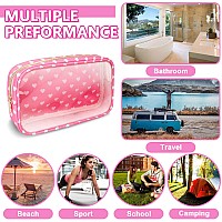 Clear Small Makeup Bag With Zipper Nylonpvc Cosmetic Travel Bag Preppy Tsa Approved Toiletry Bag For Women Girls Transparent