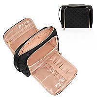 Cubetastic Travel Makeup Bag Large Cosmetic Bag With Makeup Brush Comparment Portable Make Up Organizer Zipper Pouches For Wom