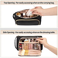 Cubetastic Makeup Bag Small Cosmetic Bag With Makeup Brush Comparment 2 In 1 Cute Make Up Organizer Pouch For Women Girls Por