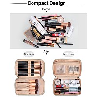 Relavel Travel Makeup Bag Small Makeup Bag For Women Makeup Organizer Pouch Compact Cosmetic Bag Doublelayer Makeup Bag Wit