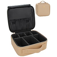 Relavel Travel Makeup Train Case Makeup Cosmetic Case Organizer Portable Artist Storage Bag With Adjustable Dividers For Cosmeti