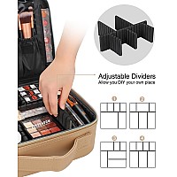 Relavel Travel Makeup Train Case Makeup Cosmetic Case Organizer Portable Artist Storage Bag With Adjustable Dividers For Cosmeti