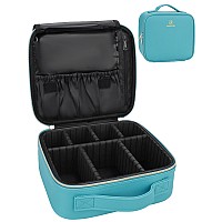 Relavel Travel Makeup Train Case Makeup Cosmetic Case Organizer Portable Artist Storage Bag With Adjustable Dividers For Cosmeti