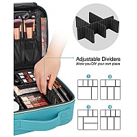 Relavel Travel Makeup Train Case Makeup Cosmetic Case Organizer Portable Artist Storage Bag With Adjustable Dividers For Cosmeti