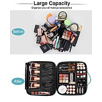 Relavel Travel Makeup Train Case Makeup Cosmetic Case Organizer Portable Artist Storage Bag With Adjustable Dividers For Cosmeti