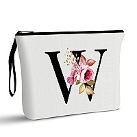 Vavabox Az Personalized Makeup Bagbirthday Gifts For Women Momgifts For Best Friendbride Bridesmaid Cosmetic Bag W White