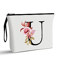 Vavabox Az Personalized Makeup Bag Birthday Gifts For Women Mom Gifts For Best Friend Bride Bridesmaid Cosmetic Bag U White