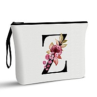 Vavabox Az Personalized Makeup Bag Birthday Gifts For Women Mom Gifts For Best Friend Bride Bridesmaid Cosmetic Bag Z White