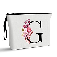 Vavabox Az Personalized Makeup Bagbirthday Gifts For Women Momgifts For Best Friendbride Bridesmaid Cosmetic Bag G White