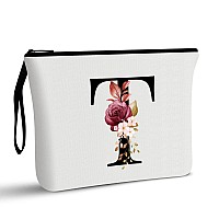 Vavabox Az Personalized Makeup Bagbirthday Gifts For Women Momgifts For Best Friendbride Bridesmaid Cosmetic Bag T White