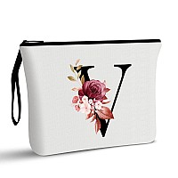 Vavabox Az Personalized Makeup Bagbirthday Gifts For Women Momgifts For Best Friendbride Bridesmaid Cosmetic Bag V White