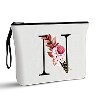 Vavabox Az Personalized Makeup Bagbirthday Gifts For Women Momgifts For Best Friendbride Bridesmaid Cosmetic Bag N White