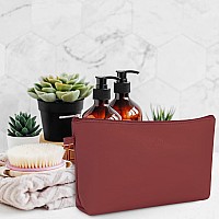 Wandf Cosmetic Bag For Women Makeup Bag Organizer Mini Makeup Pouch For Purse Water Resistant Girls Giftmred