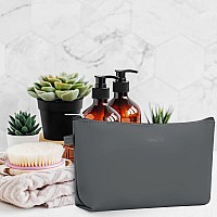 Wandf Cosmetic Bag For Women Makeup Bag Organizer Mini Makeup Pouch For Purse Water Resistant Girls Giftmdark Grey