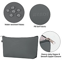 Wandf Cosmetic Bag For Women Makeup Bag Organizer Mini Makeup Pouch For Purse Water Resistant Girls Giftmdark Grey