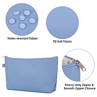 Wandf Cosmetic Bag For Women Makeup Bag Organizer Mini Makeup Pouch For Purse Water Resistant Girls Giftmblue