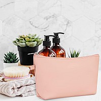 Wandf Cosmetic Bag For Women Makeup Bag Organizer Mini Makeup Pouch For Purse Water Resistant Girls Giftmdark Pink