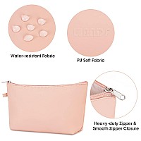 Wandf Cosmetic Bag For Women Makeup Bag Organizer Mini Makeup Pouch For Purse Water Resistant Girls Giftmdark Pink